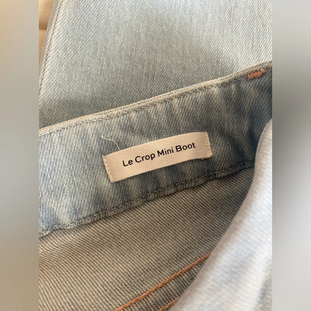 Frame Le Crop Mini Boot Denim Blue Light Wash Jeans ~ Size 24 - Picture 10 of 12
